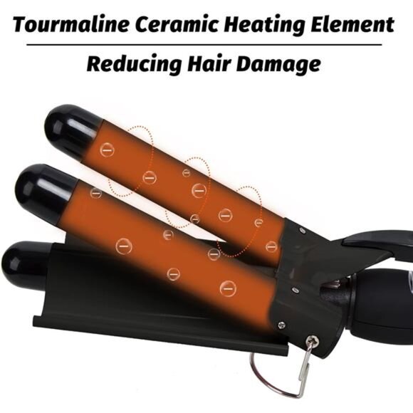 3 Barrel Curling Iron Wand Hair Crimper with Dual Voltage,1 Inch Hair Waver Iron - Picture 6 of 8
